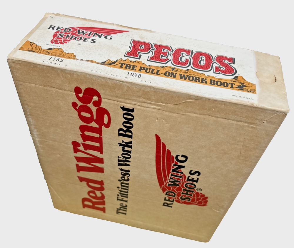 Red Wing Boots Pecos 1155 Empty Box ONLY Vintage Leather Pull On Work Boot Retro